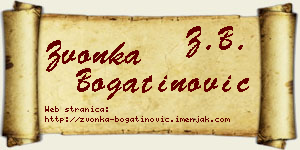 Zvonka Bogatinović vizit kartica